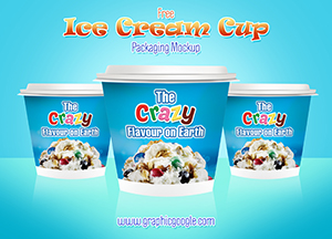 Free Ice Cream Cup Packaging Mockup
