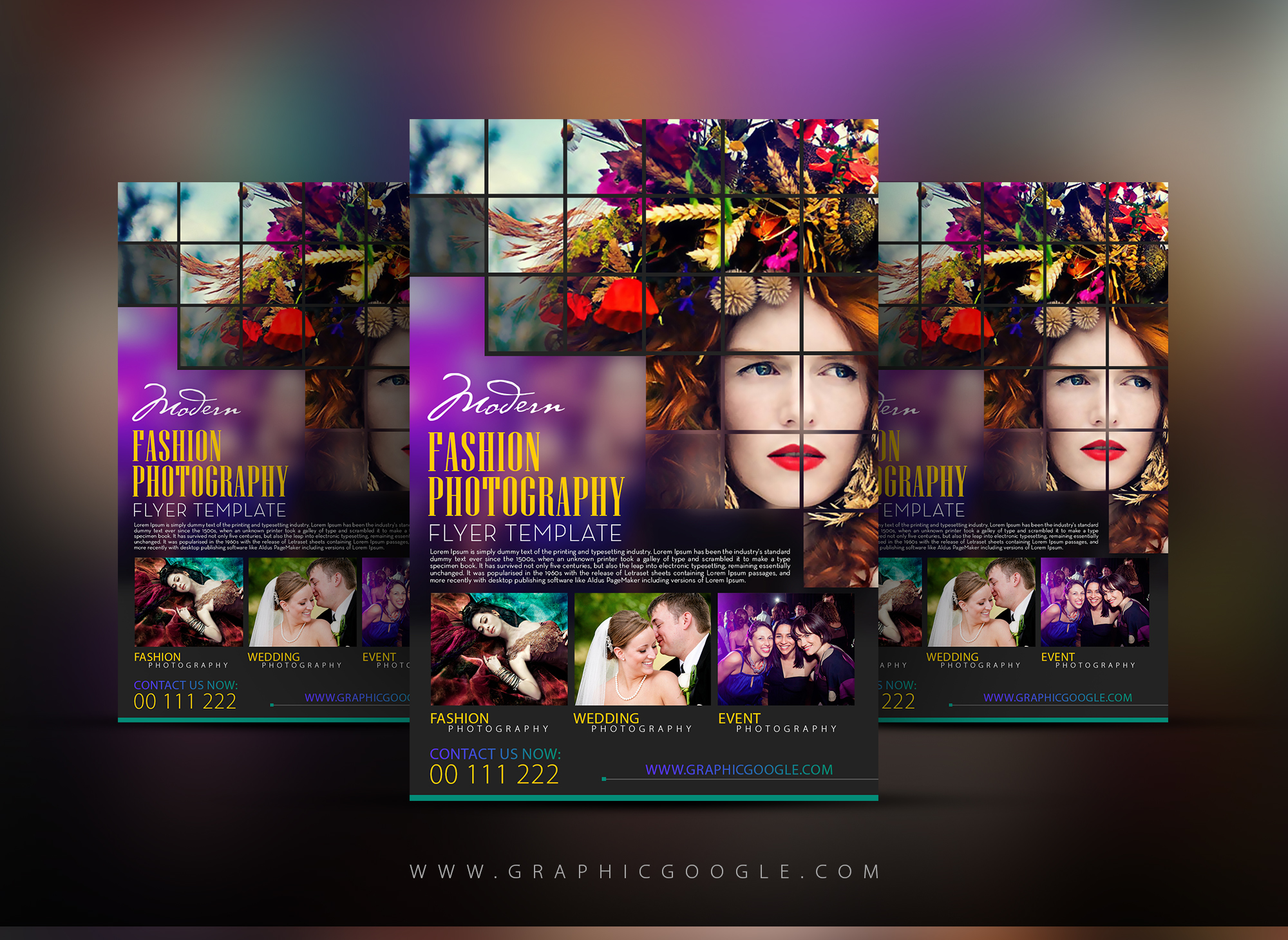 Free Modern Fashion Photography Flyer Template-300