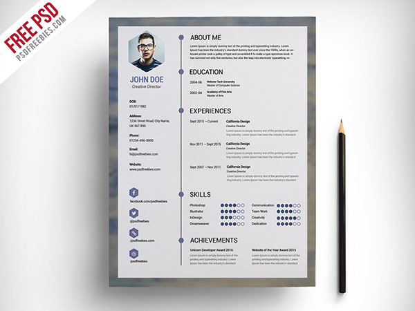 free-clean-resume-psd-template