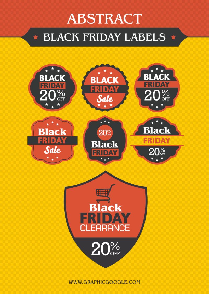 Free Abstract Black Friday Labels Designs Vector Ai File