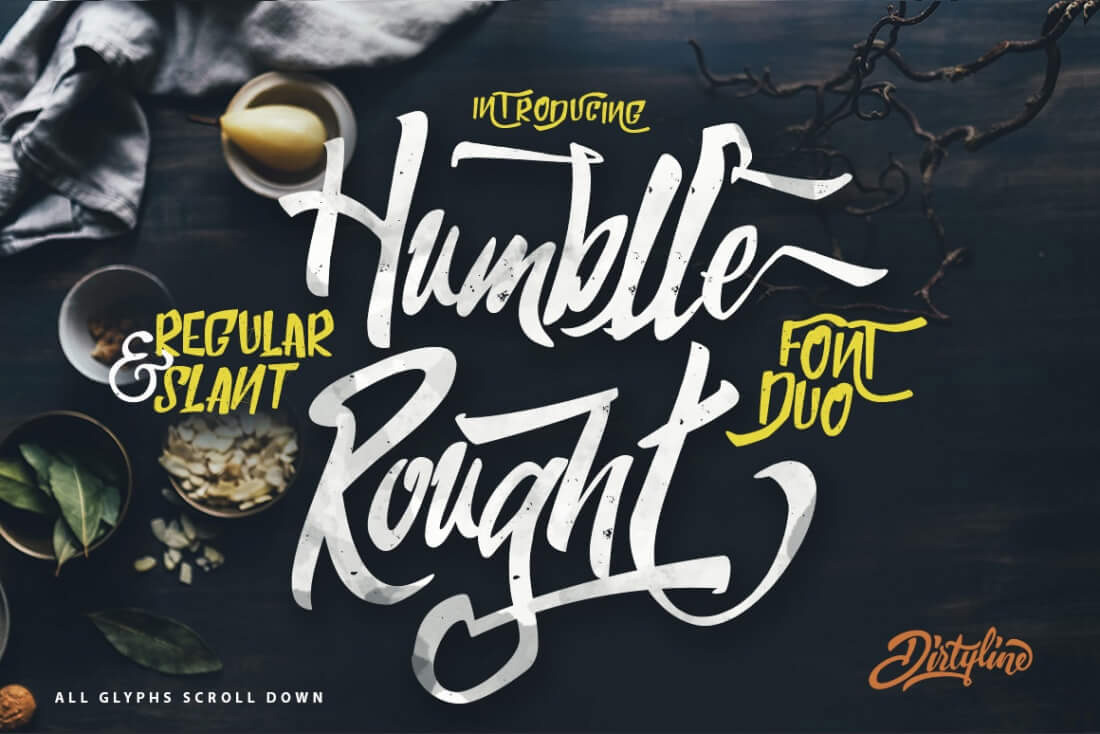 great-humblle-rought-regular-slant-style-font-2017