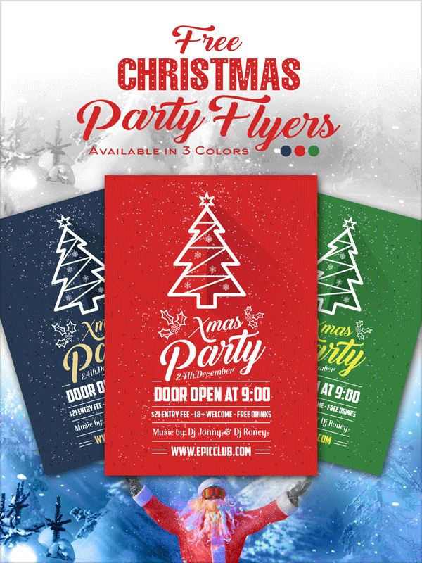 free-a4-christmas-party-flyer-design-template