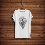 Free T-Shirt Mock-up with Hanger & Wooden Background