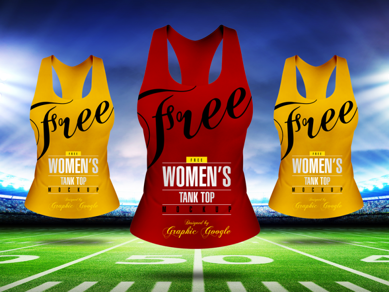 Download Free Front View Women's Tank Top Mock-up Psd For ...