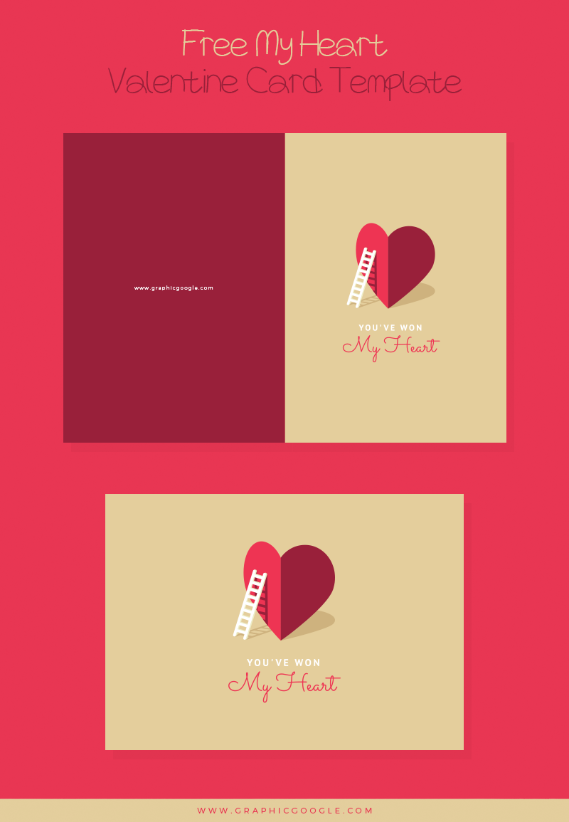 Free My Heart Valentine Card Template For Lovers