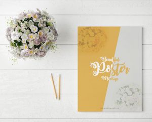 Free-Beautiful-Poster-Mock-Up-With-Glamour-Flowers