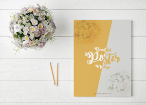 Free-Beautiful-Poster-MockUp-With-Glamour-Flowers-2017
