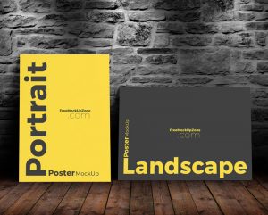 Free-Landscape-&-Portrait-Poster-Mock-Up