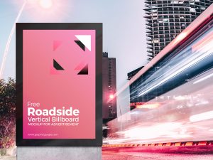 Free-Roadside-Vertical-Billboard-MockUp-For-Advertisement