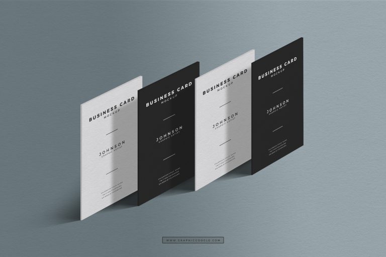 Free Standing Presentation Business Card Mockup