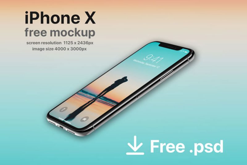 20 Free iPhone X Mockup Graphic Resources For Designers