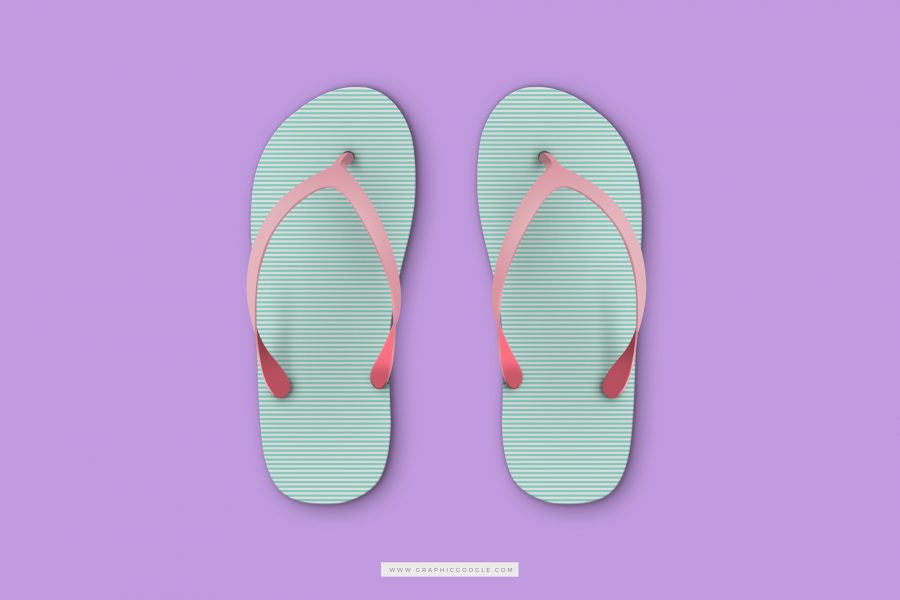 Free Beach Slippers Mockup PSD Template