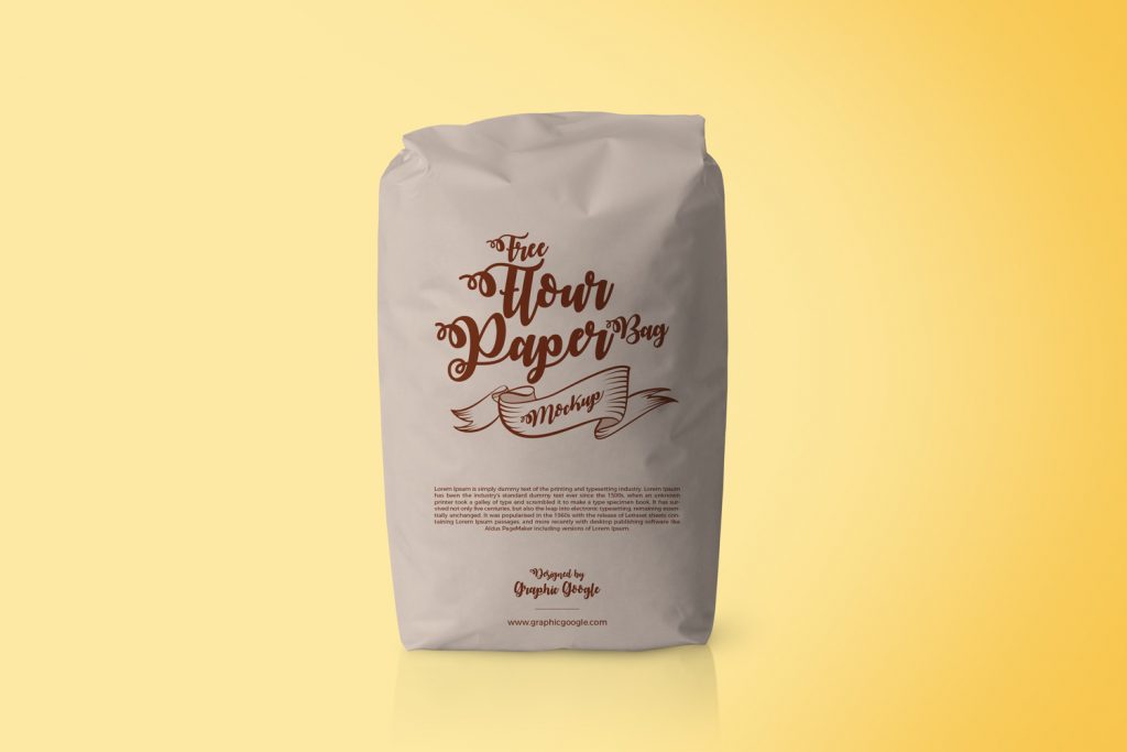 Download Free Flour Paper Bag Packaging MockupGraphic Google - Tasty Graphic Designs Collection
