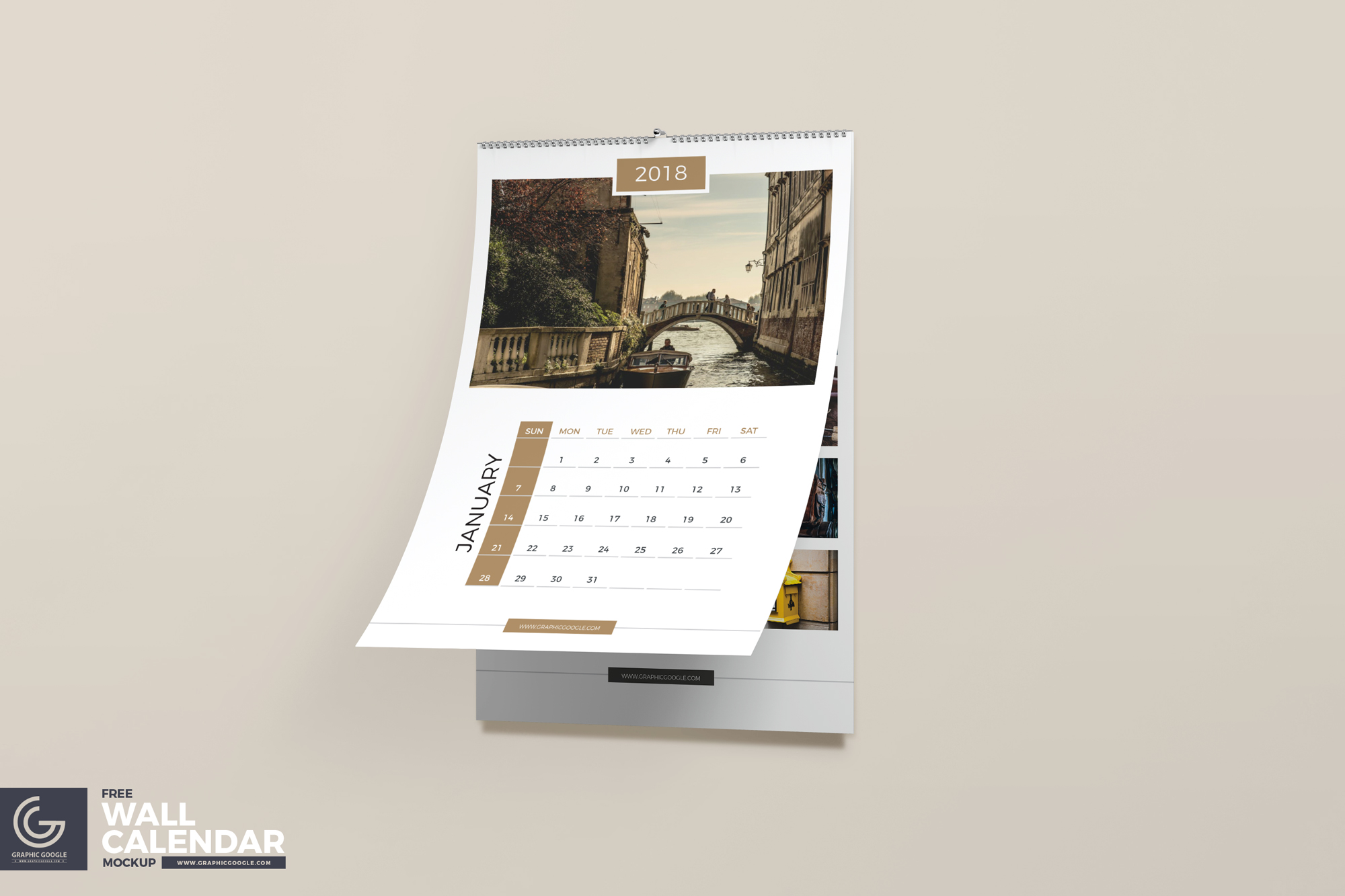 Free Wall Calendar Mockup