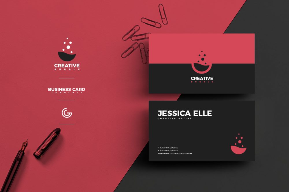 Free Creative Flat Business Card Design Template For Designers