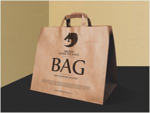 Free-Brown-Paper-Package-Bag-With-Handles-Mockup