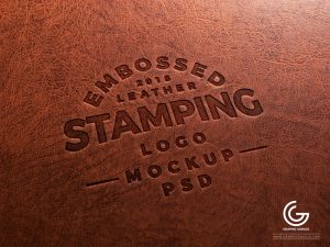 Free-Embossed-Leather-Stamping-Logo-Mockup-PSD-2018