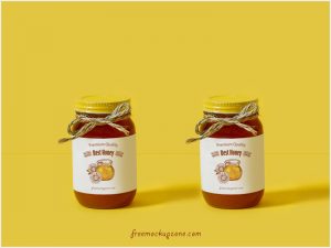 Free-Honey-Bottle-Label-Mock-up-Psd-For-Packaging
