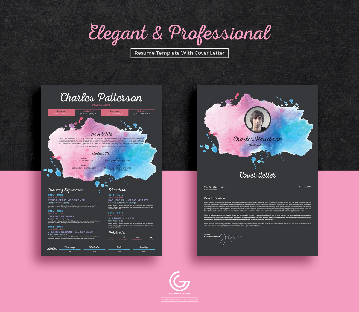 Free-Elegant-&-Professional-Resume-CV-Template-With-Cover-Letter-2018