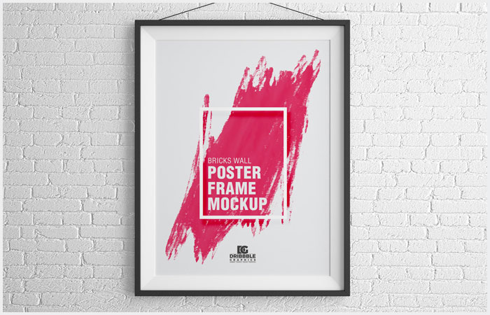 Free-Bricks-Wall-Poster-Frame-Mockup-PSD-8