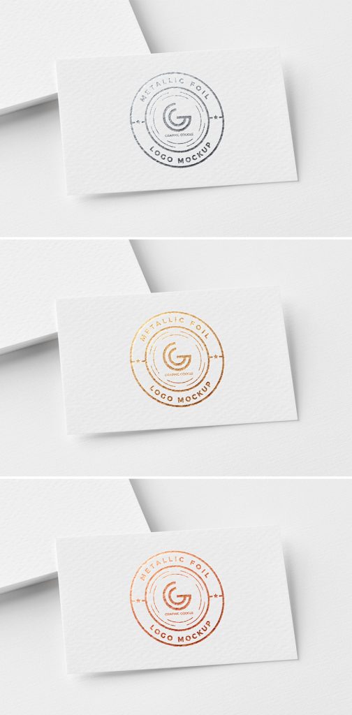 Free Metallic Foil Logo Mockup PSD 2018 Graphic Google