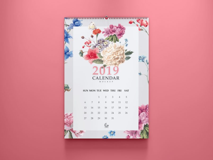 Free 2019 Calendar Mockup PSD For Presentation - Graphic Google - Tasty ...