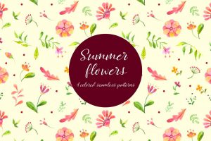 watercolor-summer-flowers-vector-free-seamless-pattern-2
