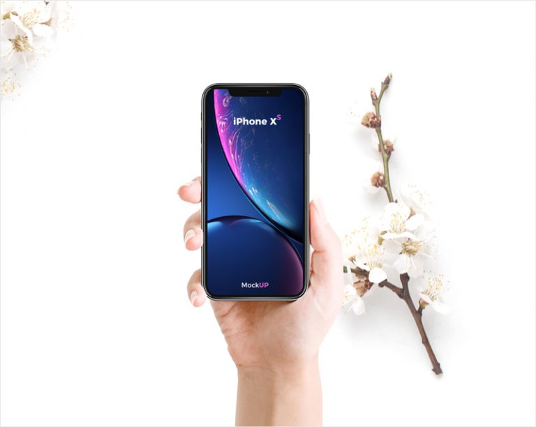 Download Free Classy Hand Holding iPhone XS Mockup PSD - Graphic ...