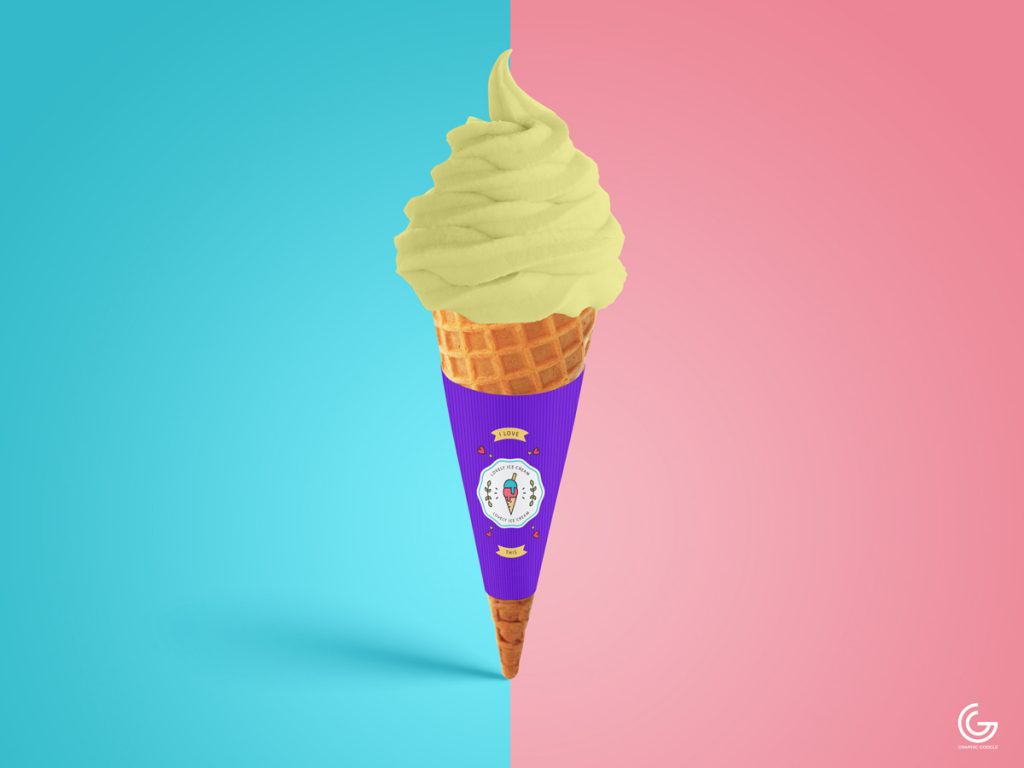 Download Free Brand Ice Cream Cone Mockup PSD - Graphic Google - Tasty Graphic Designs CollectionGraphic ...