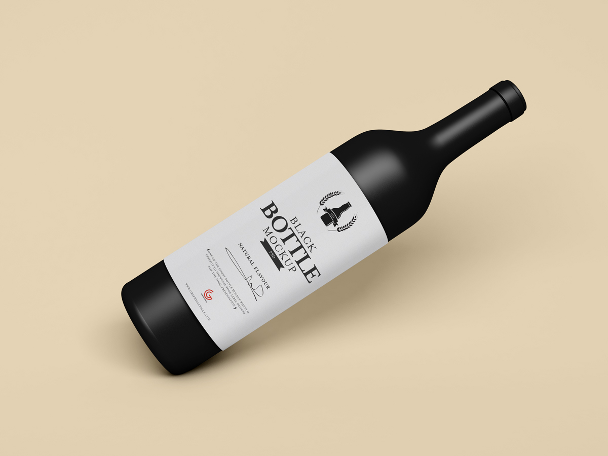 Download Free Brand Black Bottle Mockup PSD - Graphic Google - Tasty Graphic Designs CollectionGraphic ...