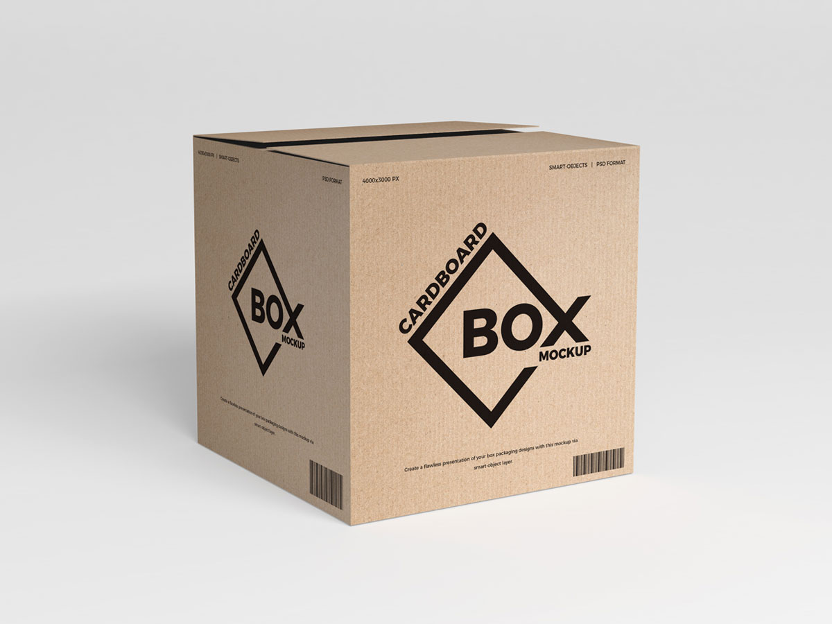 Free PSD Cardboard Box Packaging Mockup Graphic Google Tasty