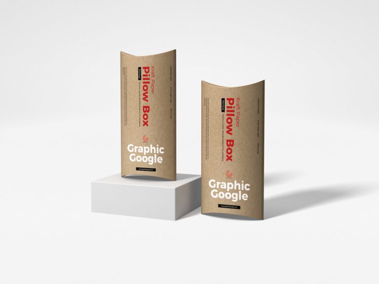 Download Free Kraft Paper Pillow Box Mockup - Graphic Google ...