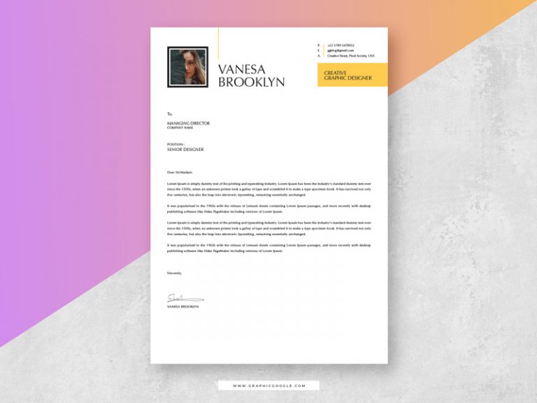 Free Simple Elegant CV-Resume Template With Cover Letter - Graphic ...