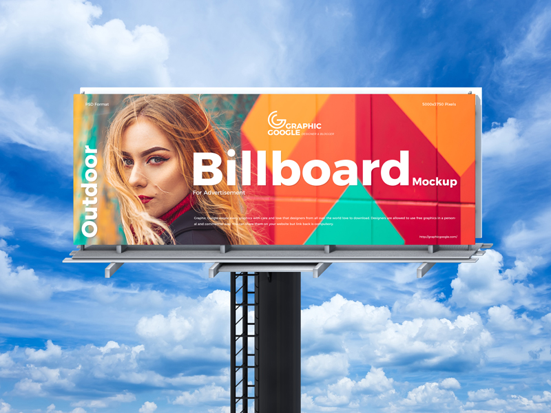 Free Sky Outdoor Billboard Mockup For Advertisement Vol 3 - Graphic Google - Tasty Graphic ...