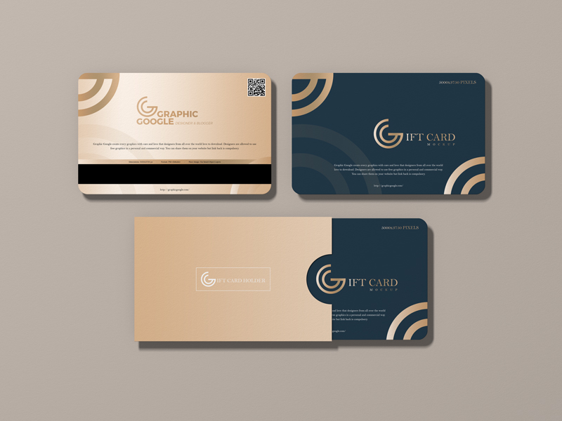 Free Modern Gift Card Mockup For 2020 Graphic Google