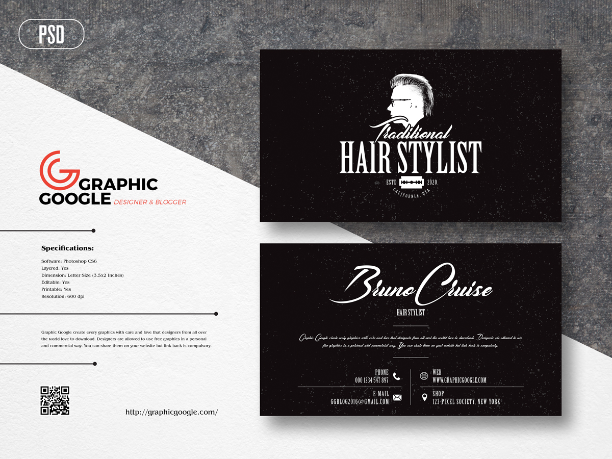 Free Hair Stylist Business Card Design Template - Graphic Google - Tasty  Graphic Designs Collection
