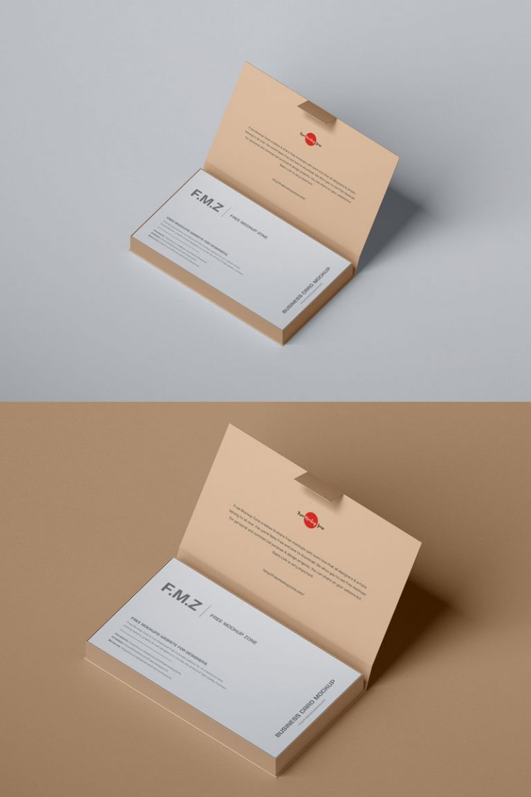 Download Free Brand Business Card Inside Box Mockup - Graphic ...