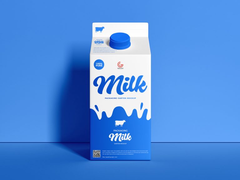 Free Packaging Milk Carton Mockup - Graphic Google - Tasty Graphic ...