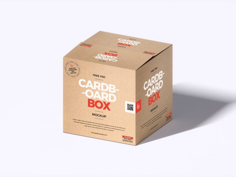 Free PSD Square Cardboard Box Packaging Mockup - Graphic Google - Tasty ...