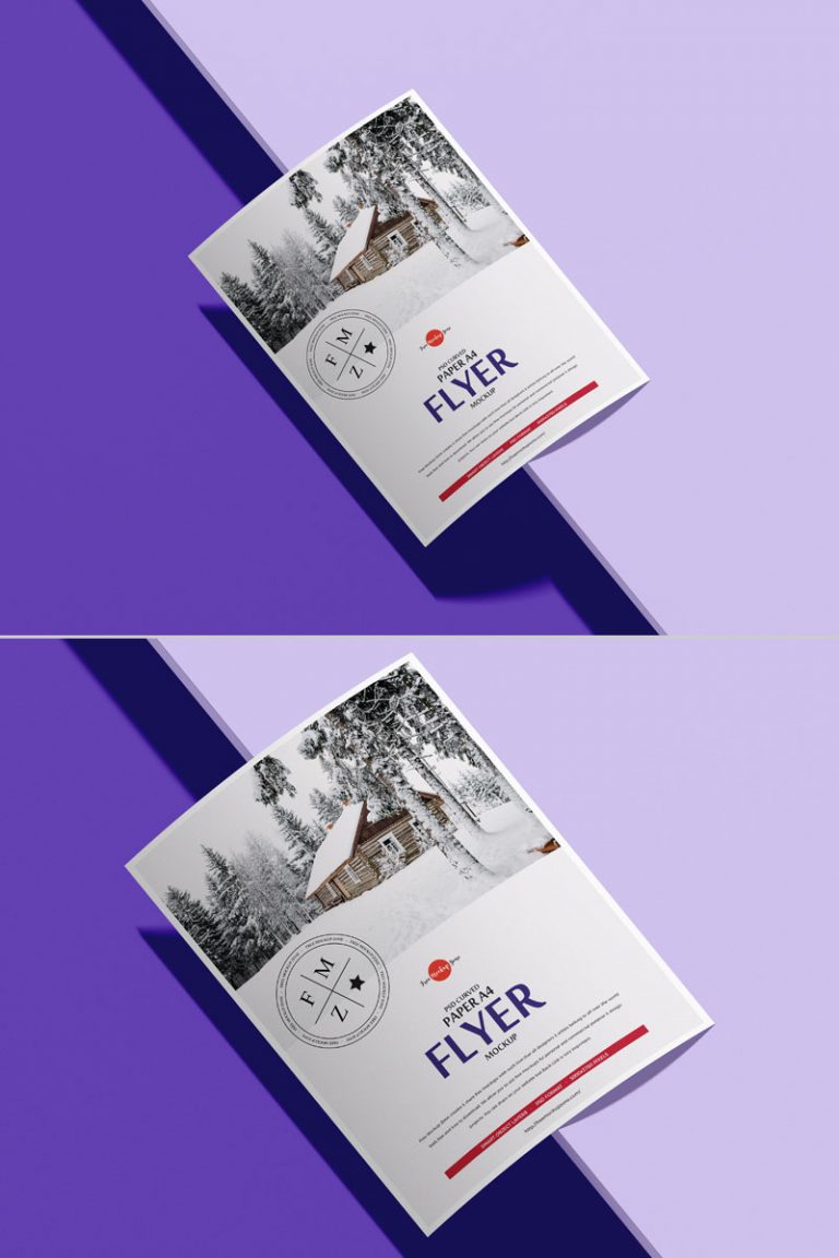 Free Brand A4 Curved Flyer Mockup PSD - Graphic Google - Tasty Graphic ...