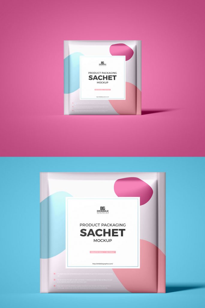 Free Front View Packaging Sachet Mockup PSD Graphic