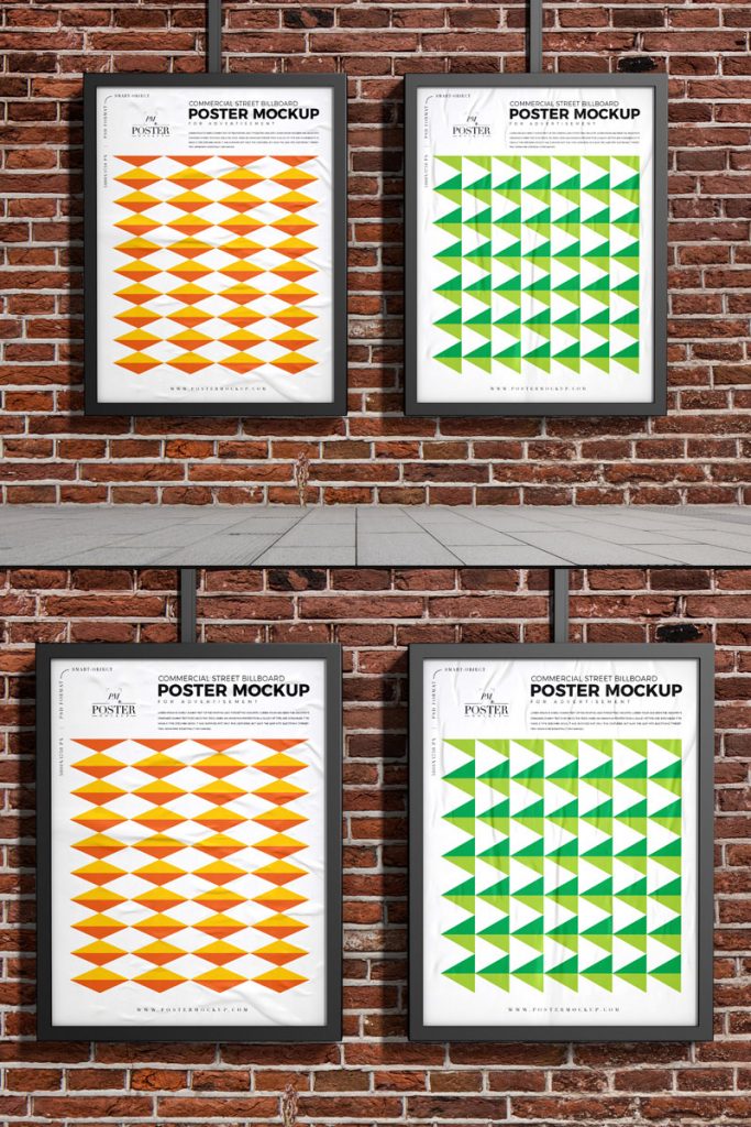 Download Free Outdoor Bricks Wall Billboard Poster Mockup - Graphic ...