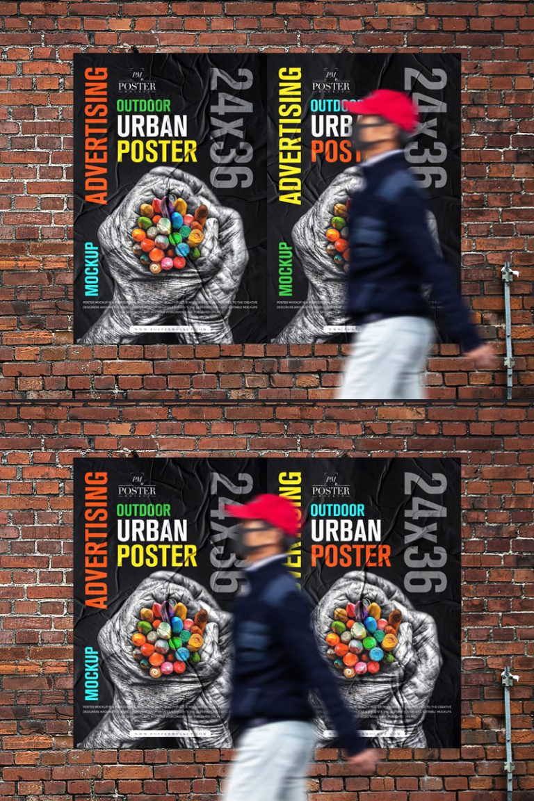 Free Modern Urban Poster Mockup - Graphic Google - Tasty Graphic Designs CollectionGraphic ...