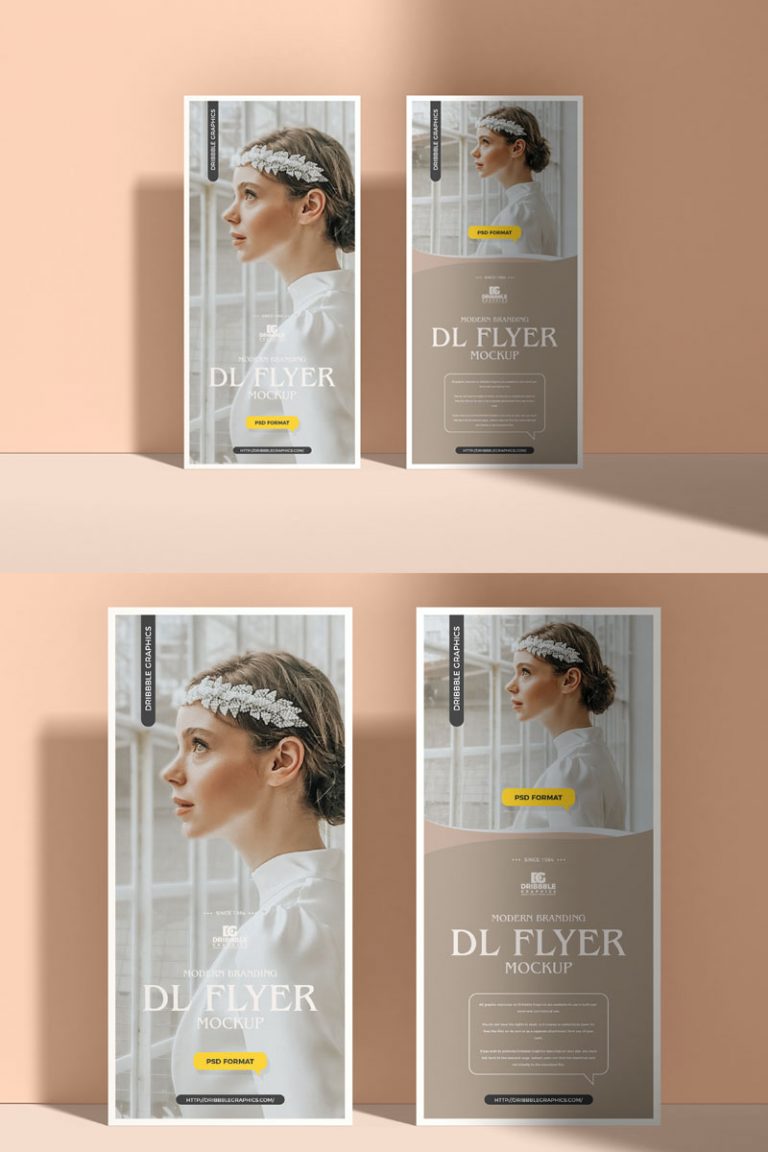 Free Front View Modern Dl Flyer Mockup - Graphic Google - Tasty Graphic ...