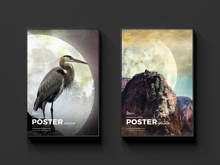 Free Premium Dual Framed Poster Mockup - Graphic Google - Tasty Graphic ...