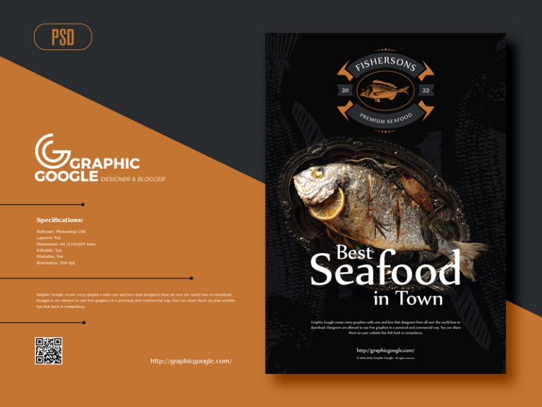 Free Seafood Flyer Design Template Graphic Google Tasty Graphic Designs Collection