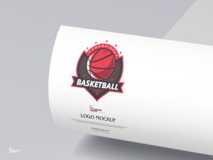 Free-Premium-Curved-Paper-Logo-Mockup