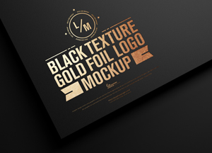 Free-Black-Texture-Gold-Foil-Logo-Mockup-300