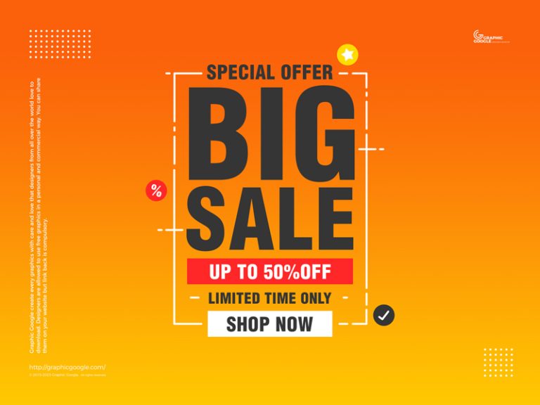 Free PSD Shopping Big Sale Banner Graphic Google Tasty Graphic
