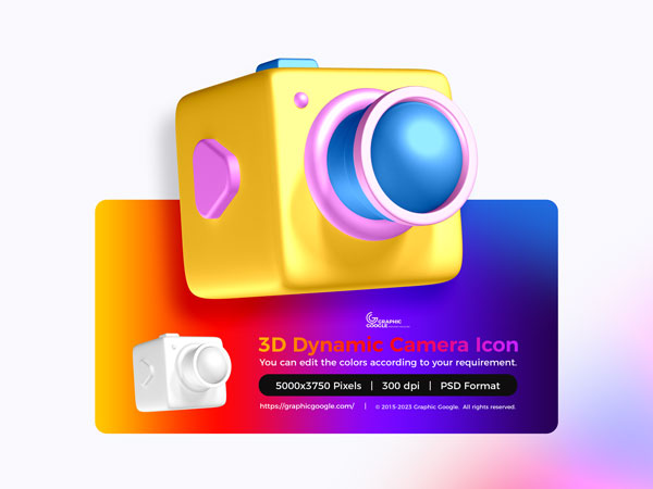 Free-PSD-3D-Dynamic-Camera-Icon-300